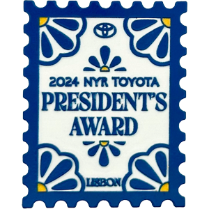 Toyota stamp-shaped champion pins